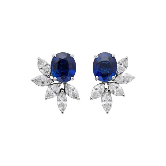 Midnight Bloom – Handcrafted Sapphire & Earrings